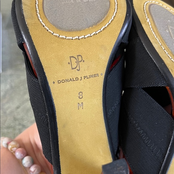 Donald J. Pliner Black and Brown Slingback Heels - Picture 5 of 5